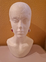 Set of pin flowers buttons drop earrings