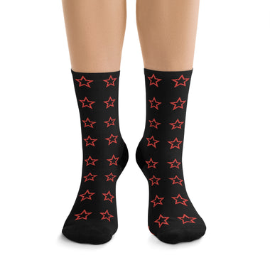 Stars Pattern Recycled Poly Socks — Crew Socks