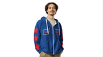 Recycled zip star unisex blue hoodie
