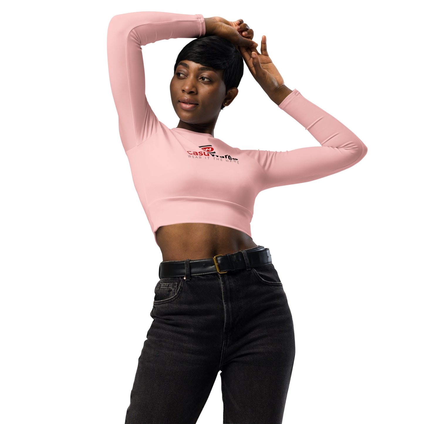 Recycled UPF 50+ long-sleeve crop top