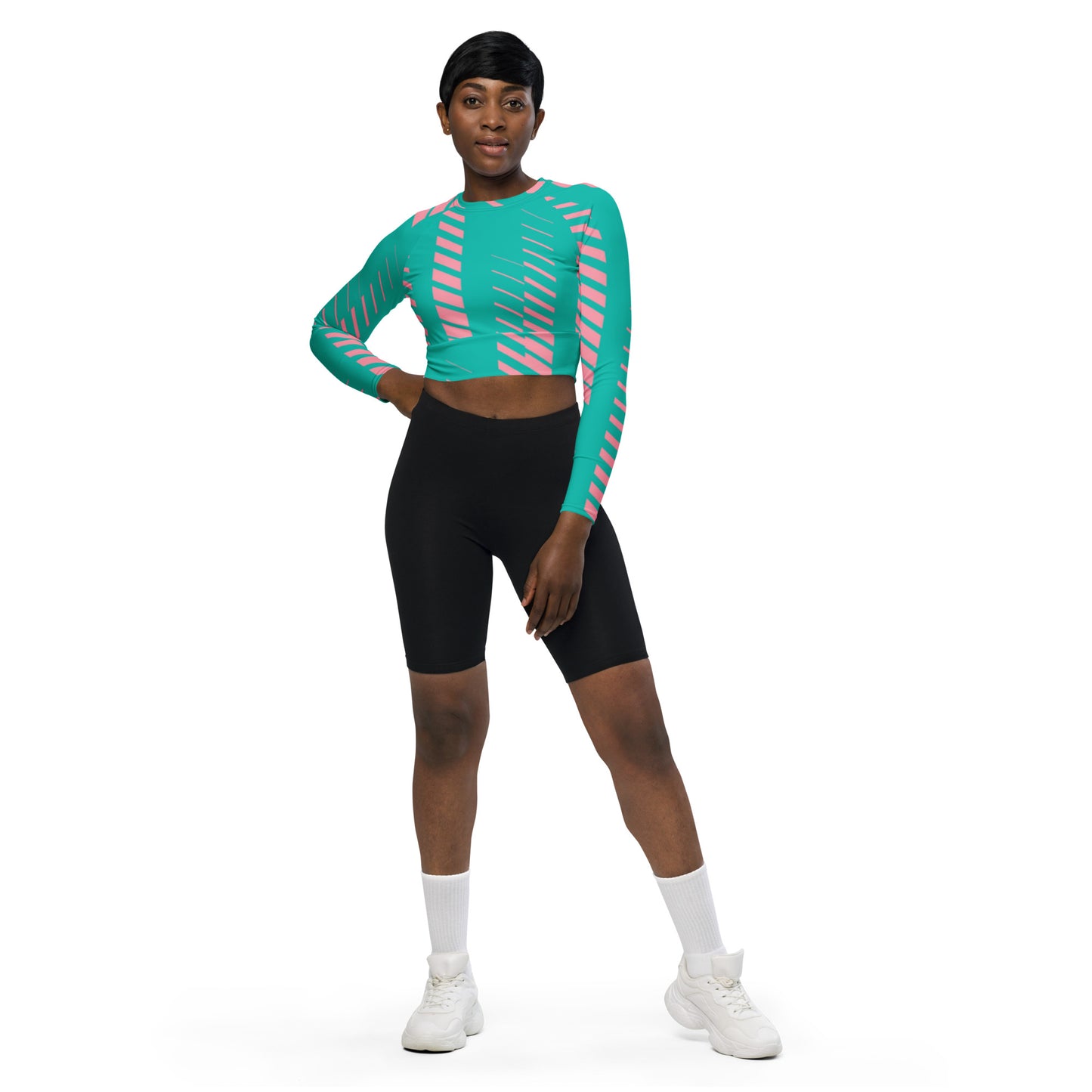 Recycled UPF 50+ long-sleeve crop top