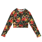 Women's Recycled flowers UPF 50+ long-sleeve crop top