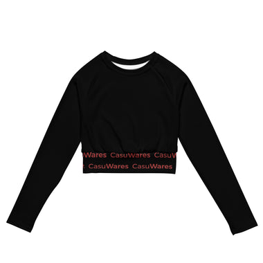 Women's Recycled logo UPF 50+ long-sleeve black crop top