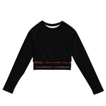 Women's Recycled logo UPF 50+ long-sleeve black crop top