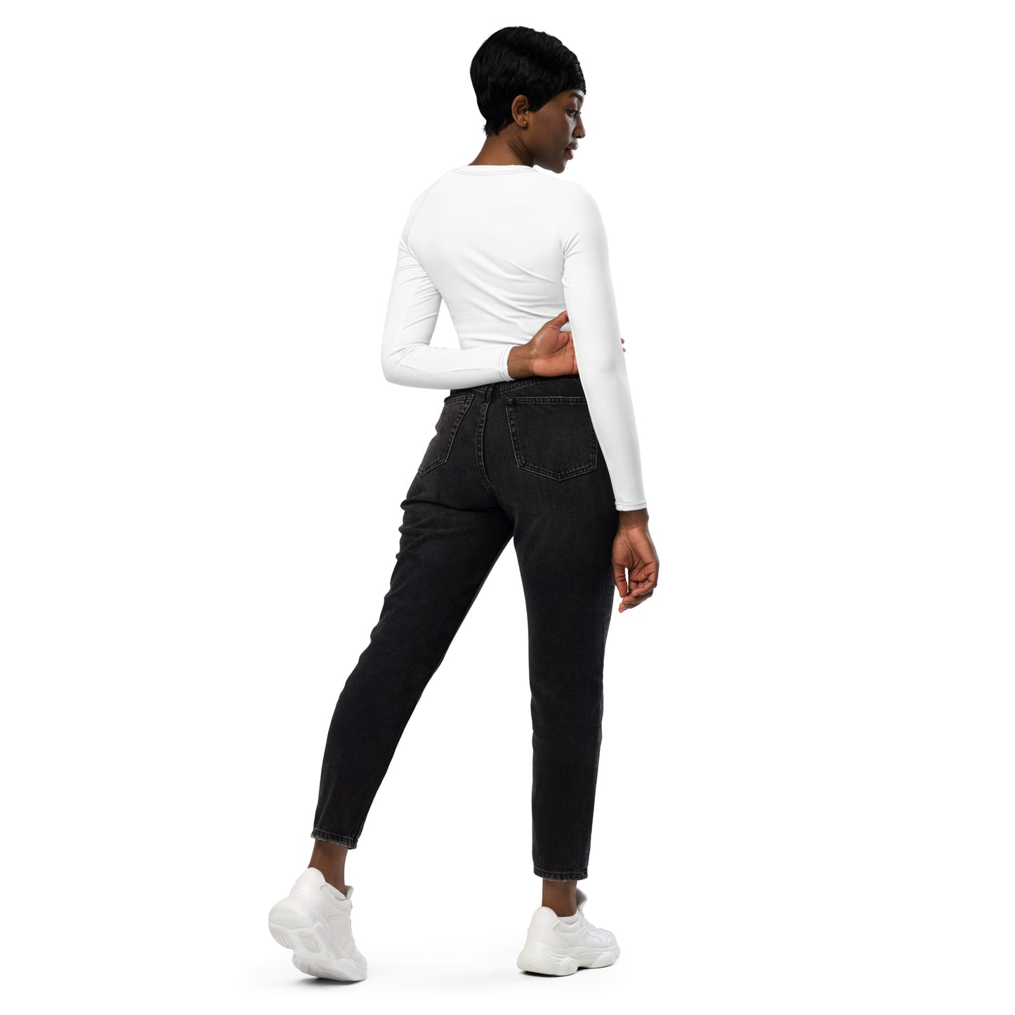 Recycled UPF 50+ long-sleeve crop top
