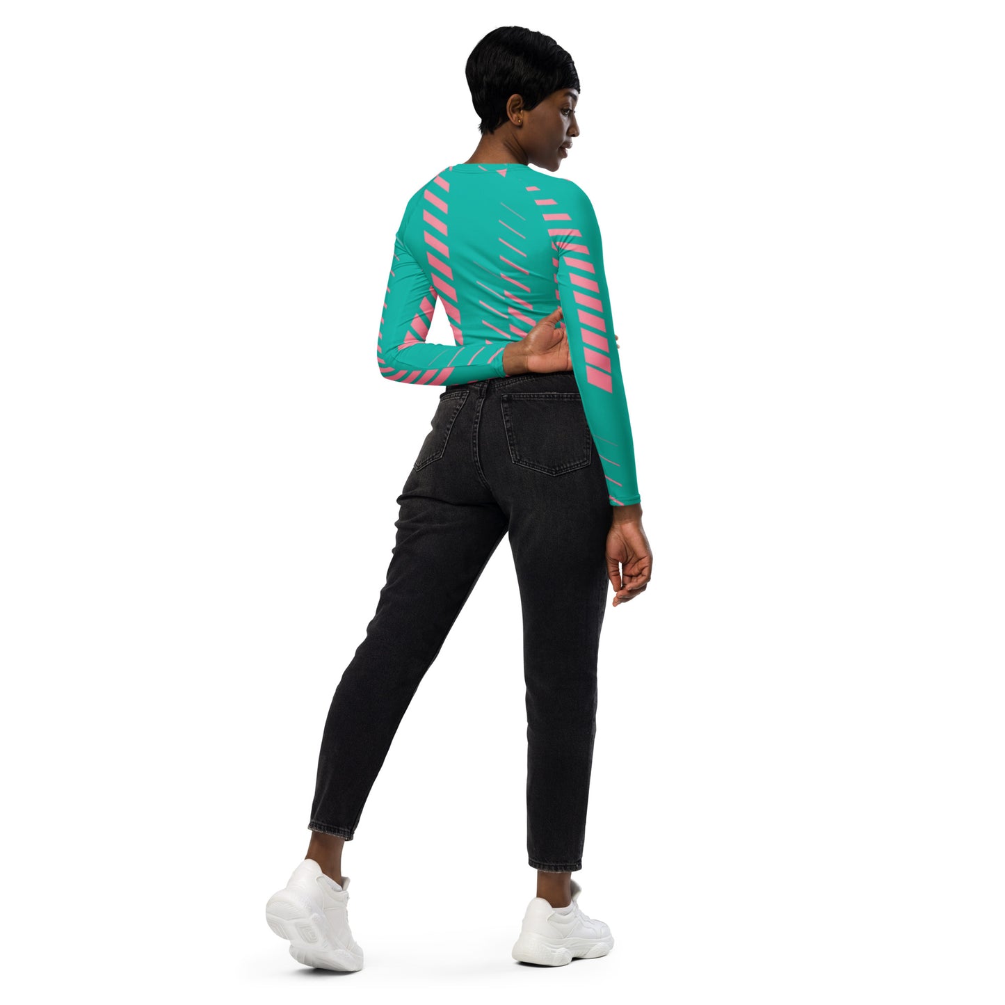 Recycled UPF 50+ long-sleeve crop top
