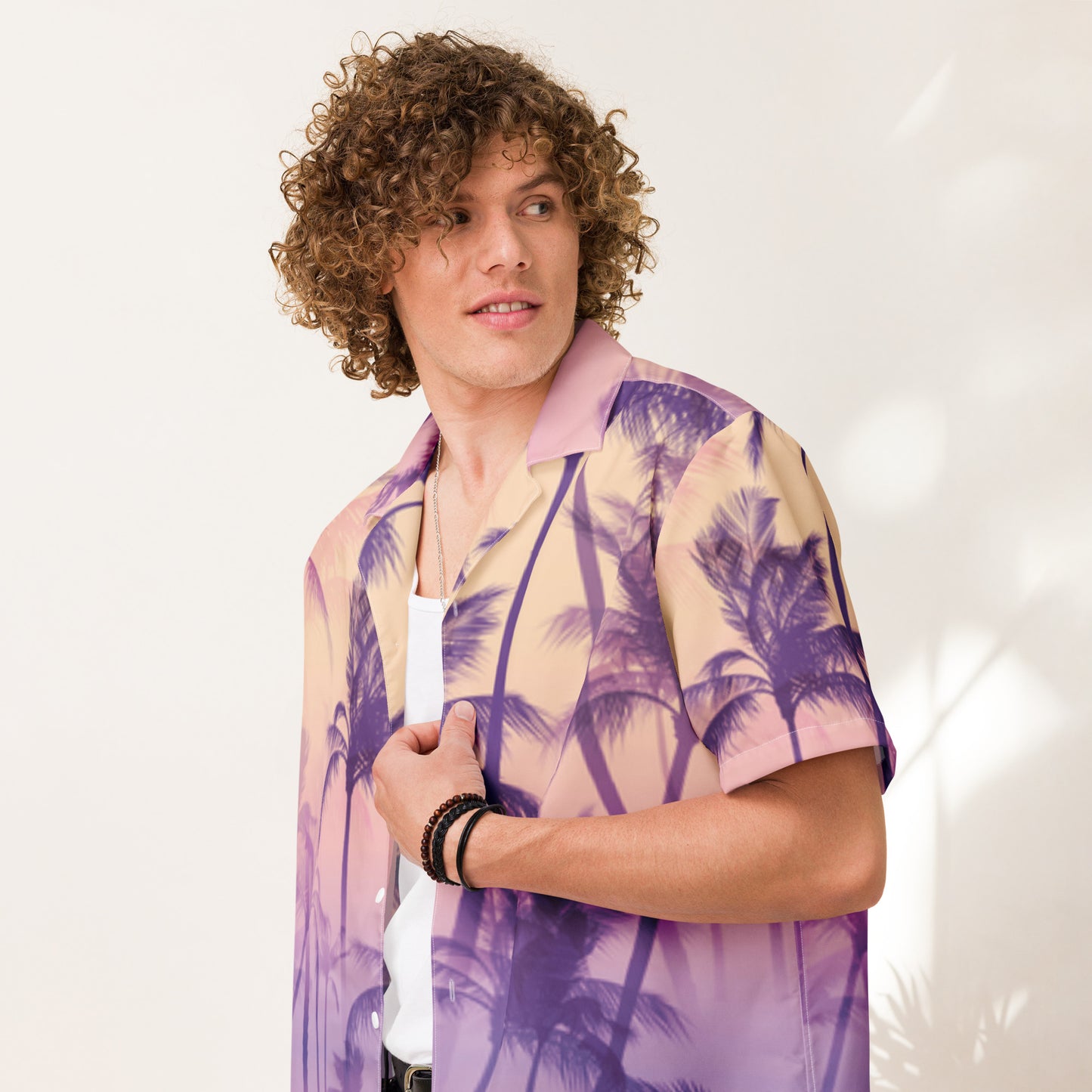 Men's UPF 50 + Protection Tropical Recycled Button Shirt