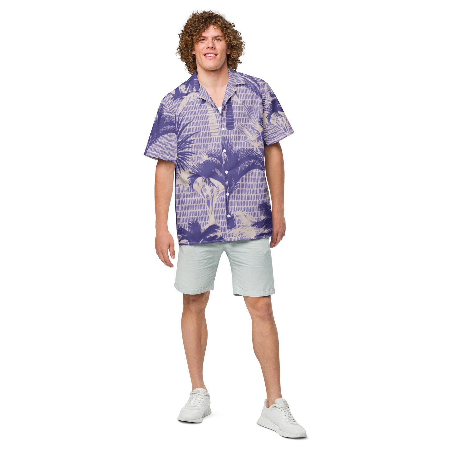 Men's UPF 50+ Protection Tropical Recycled Button Shirt