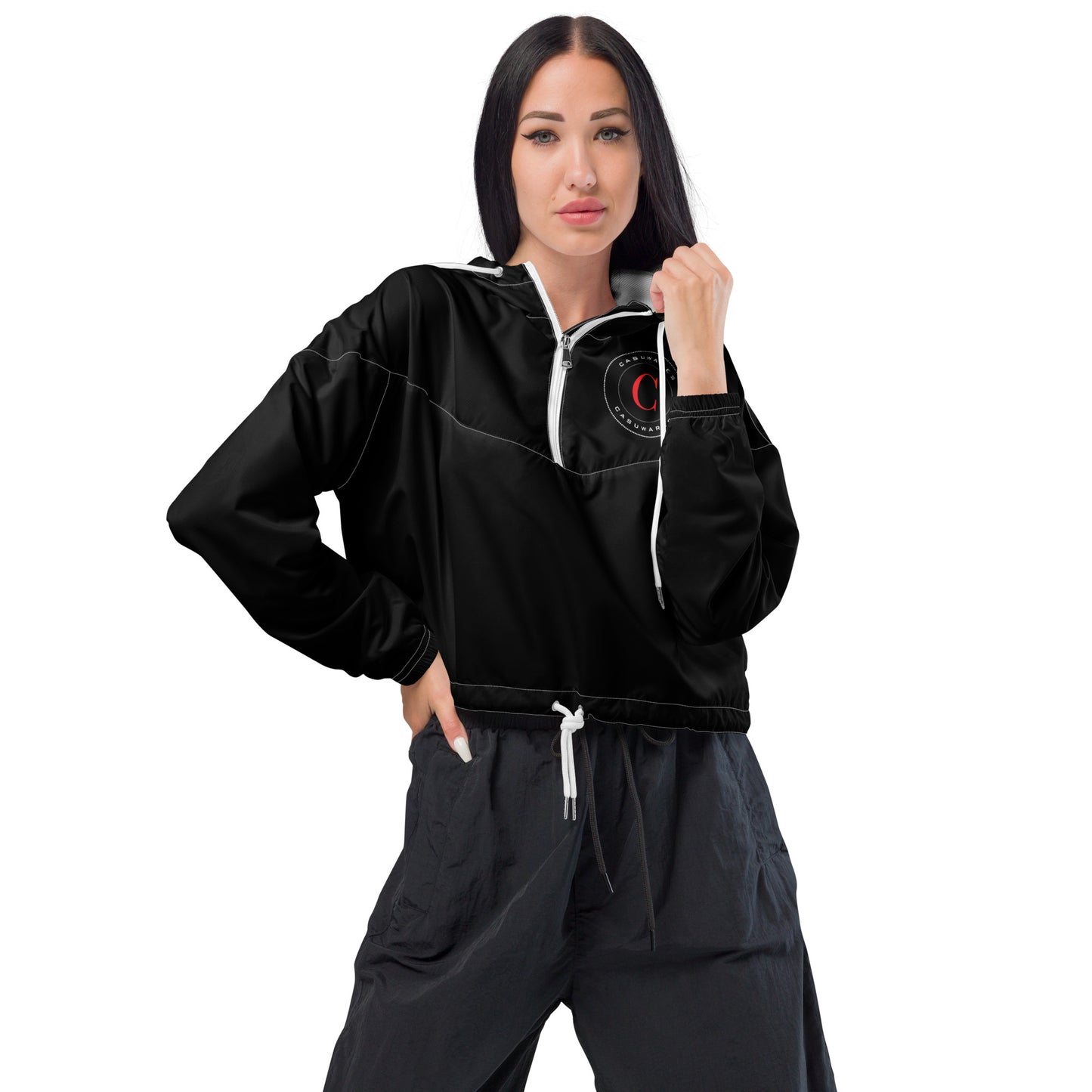 Women’s cropped waterproof windbreaker jacket