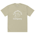 Oversized faded men's casuwares company cotton t-shirt