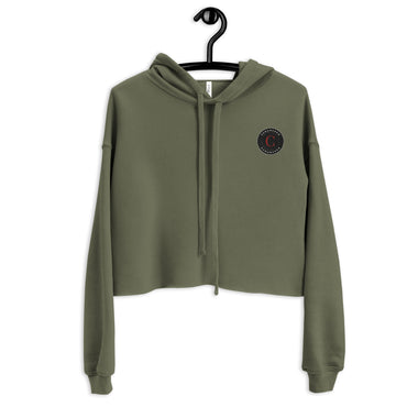 Crop  Logo Cotton Fleece Hoodie