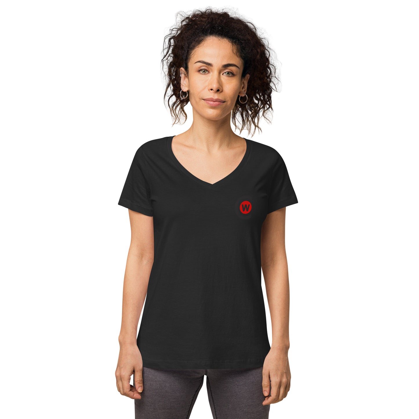 Women’s fitted organic cotton v-neck t-shirt