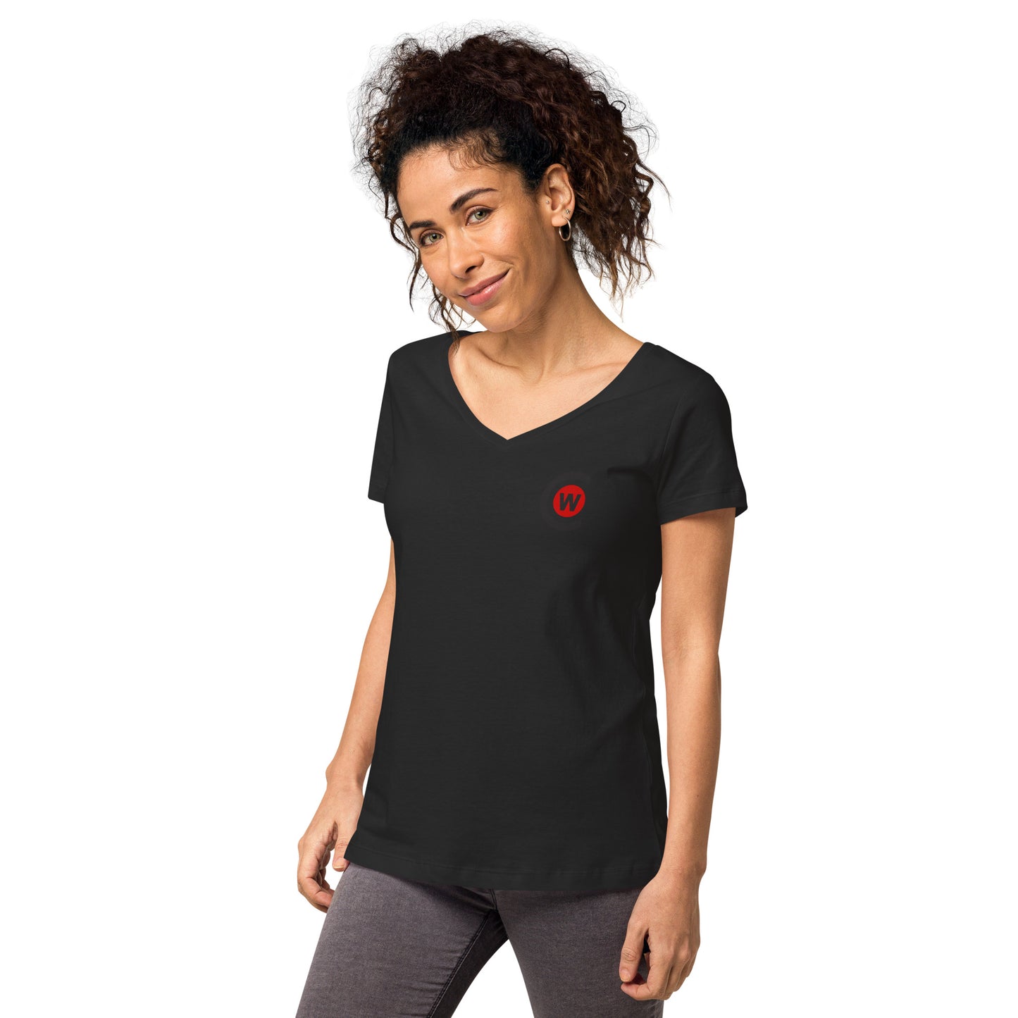 Women’s fitted organic cotton v-neck t-shirt