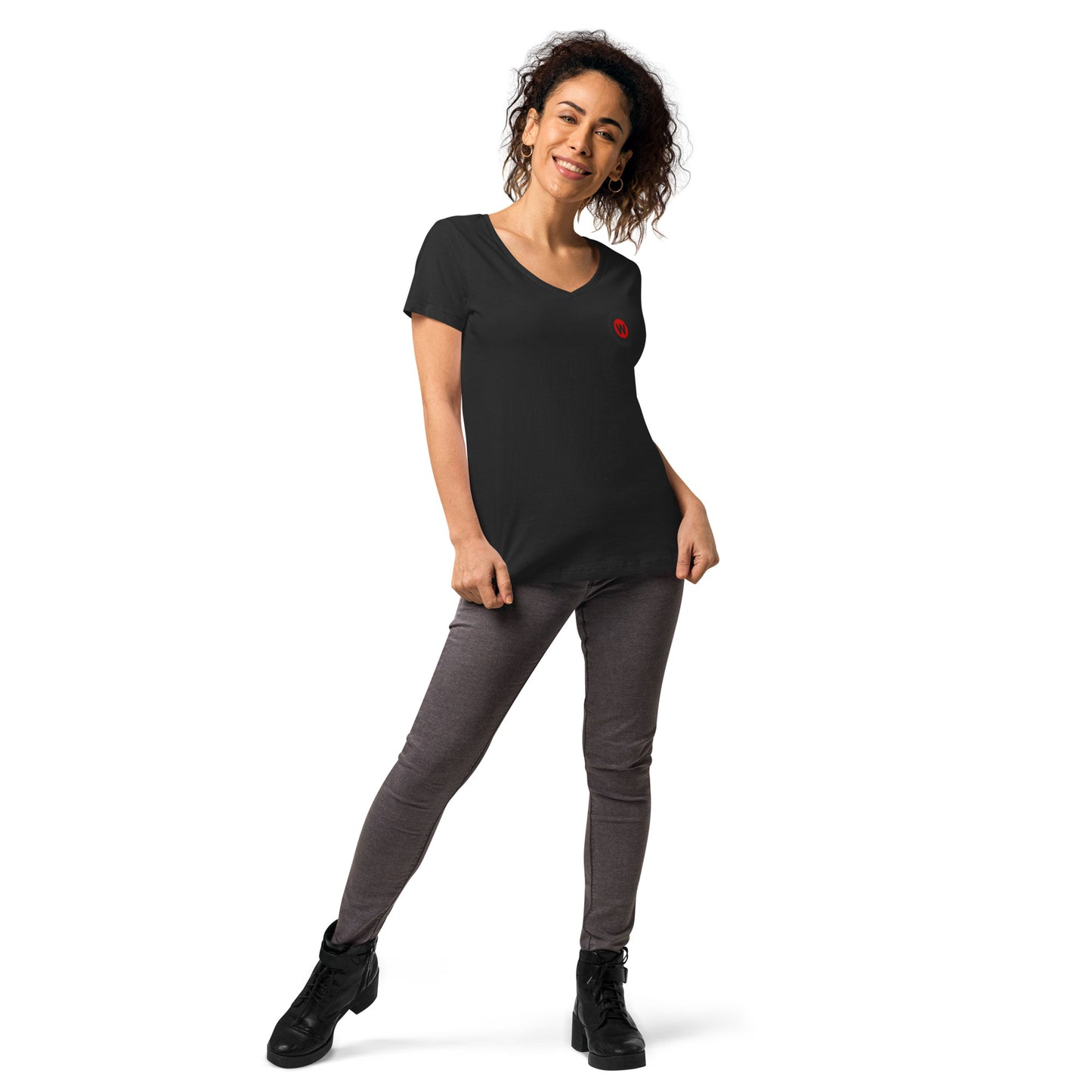 Women’s fitted organic cotton v-neck t-shirt