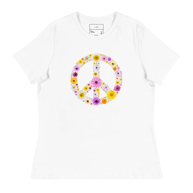 Peace Floral Sign 100% Cotton T-Shirt