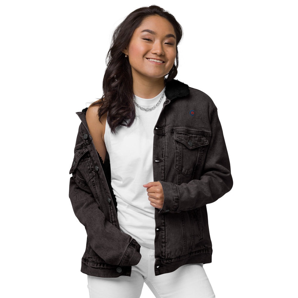 Women's denim sherpa jacket