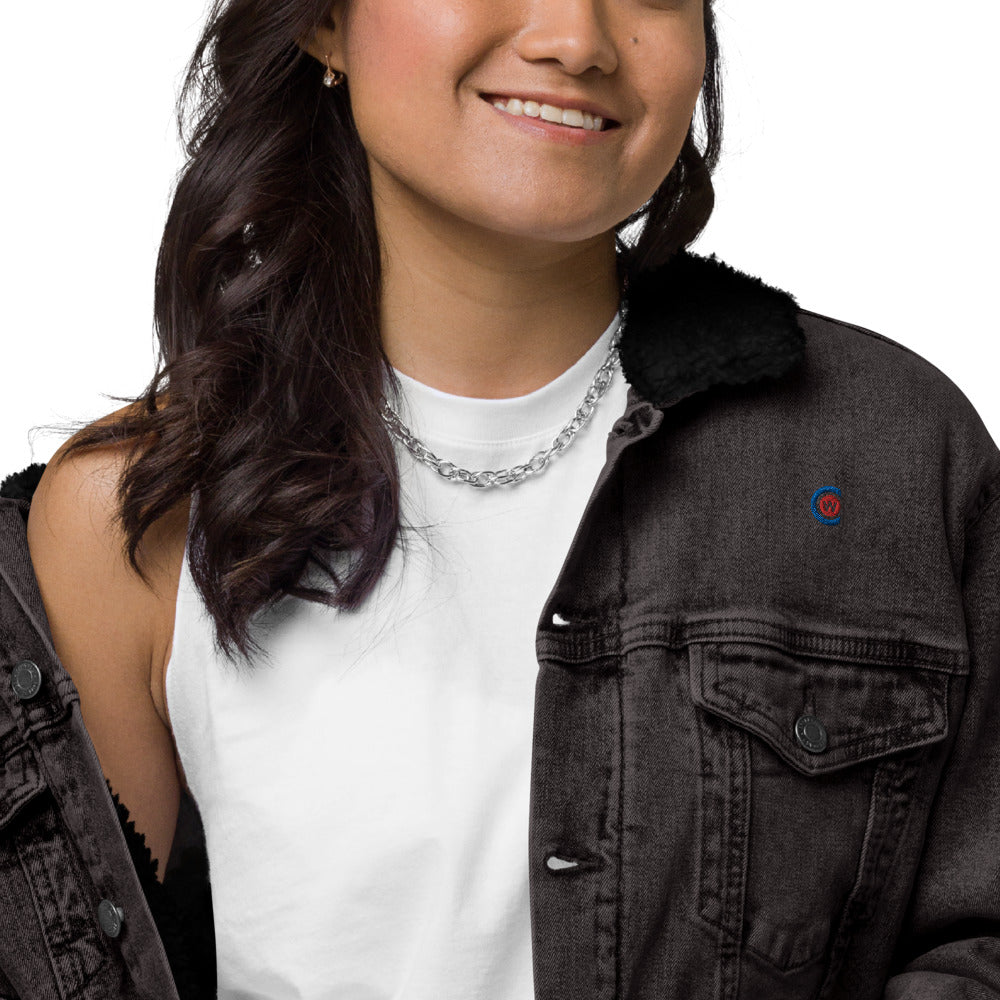 Women's denim sherpa jacket