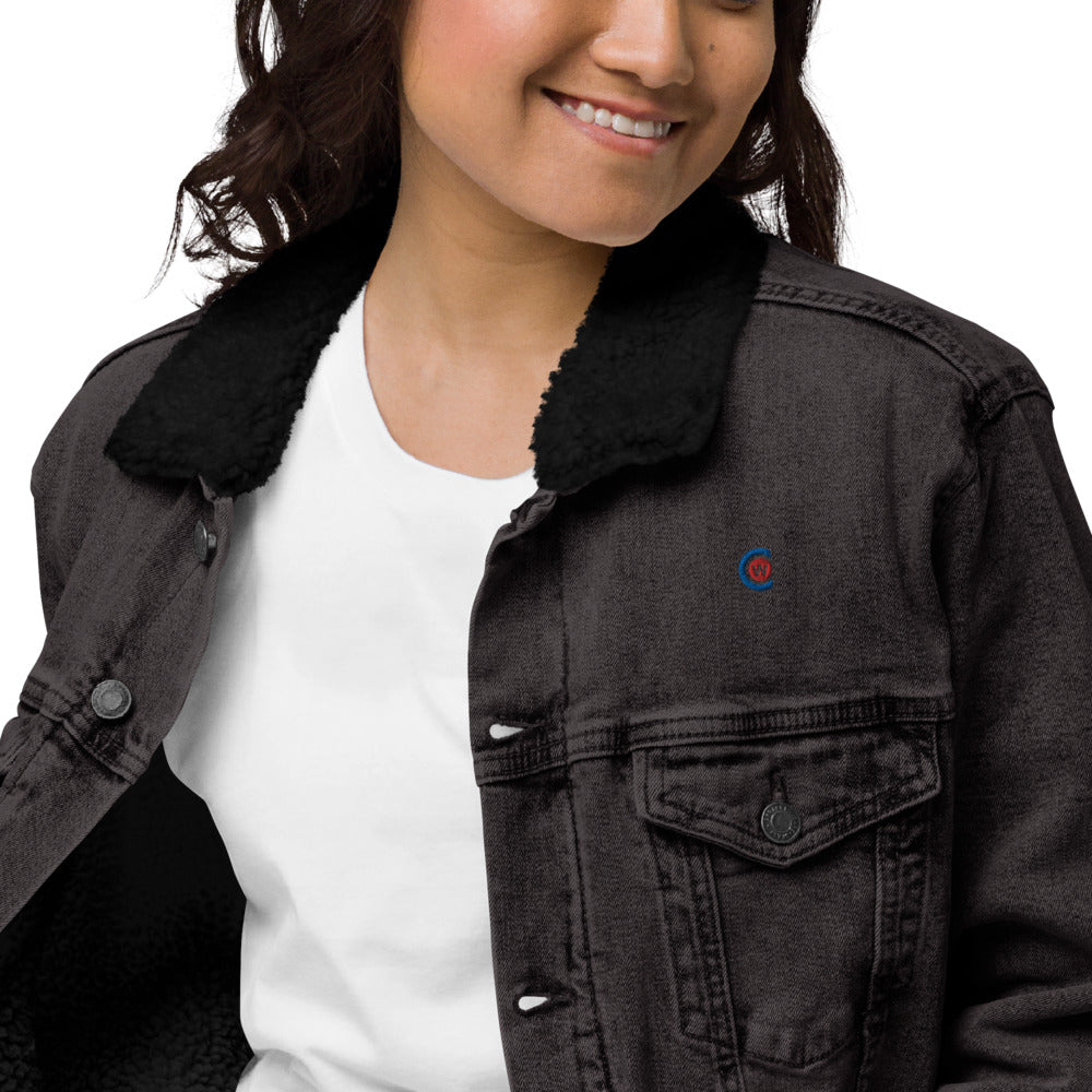 Women's denim sherpa jacket