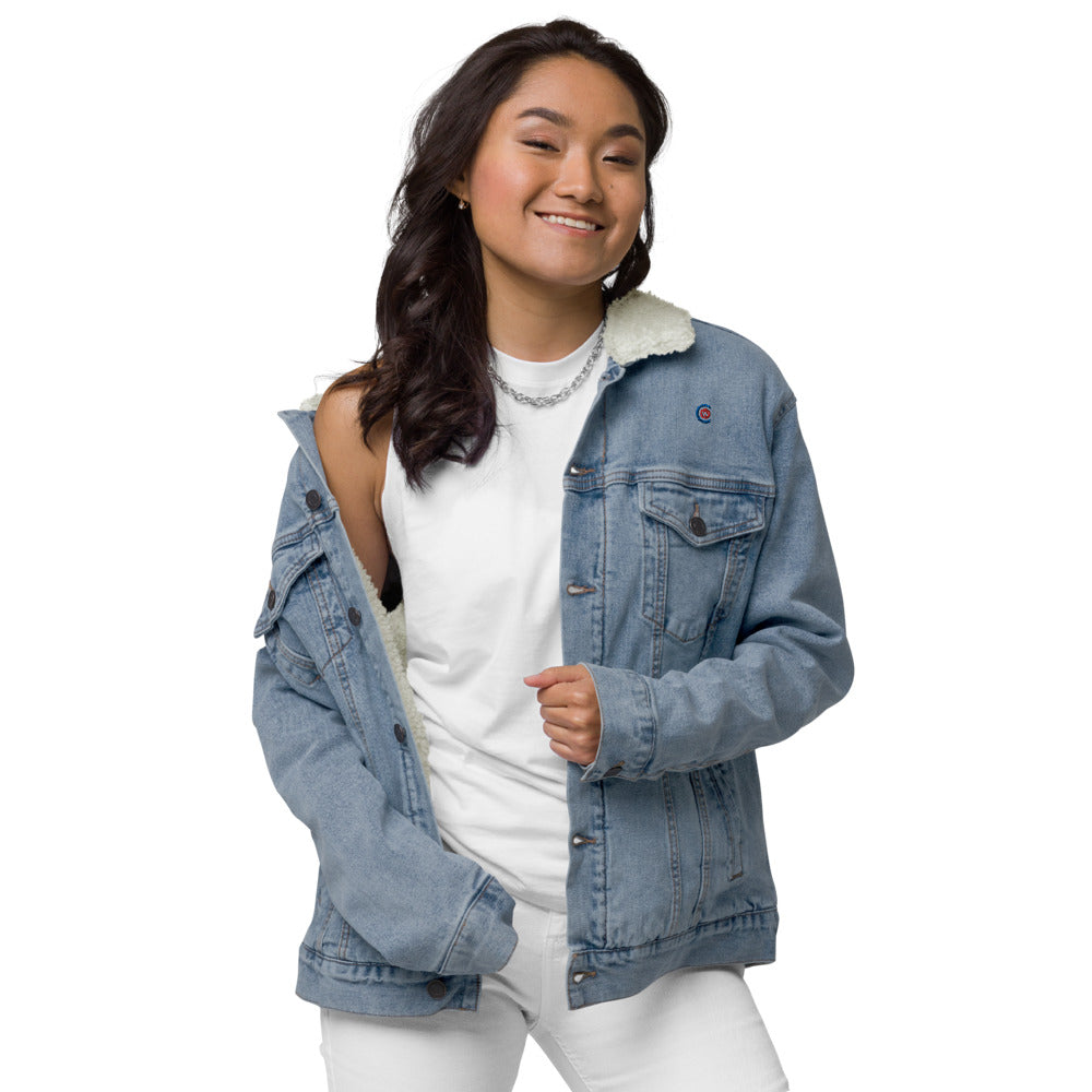 Women's denim sherpa jacket