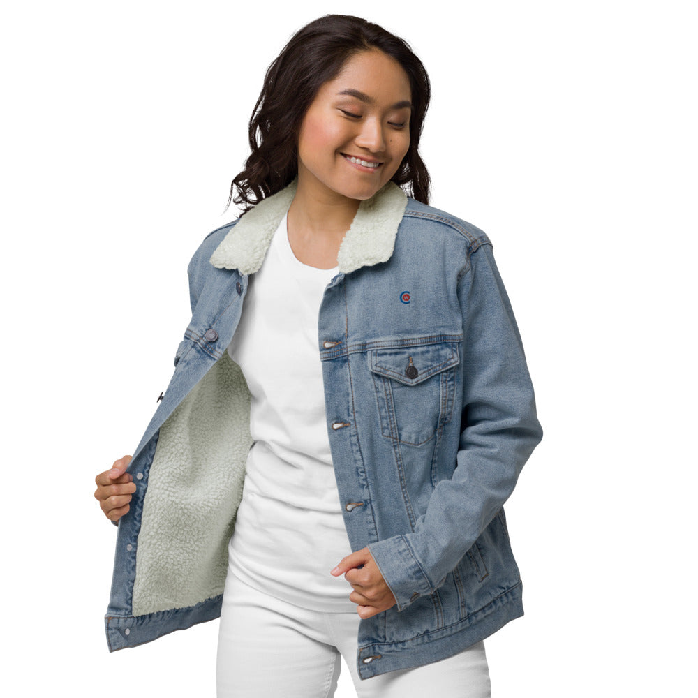 Women's denim sherpa jacket
