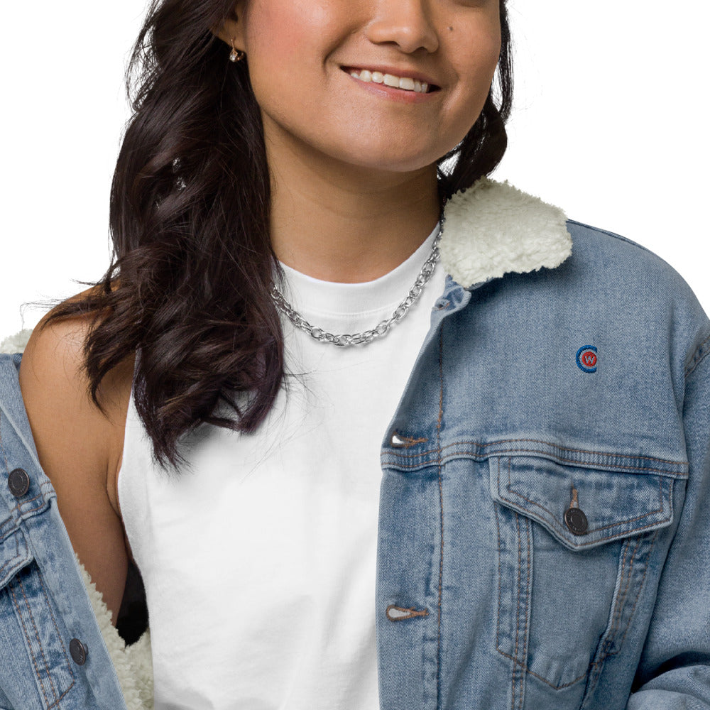 Women's denim sherpa jacket