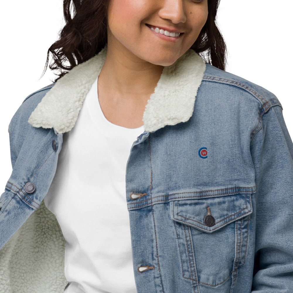 Women's denim sherpa jacket