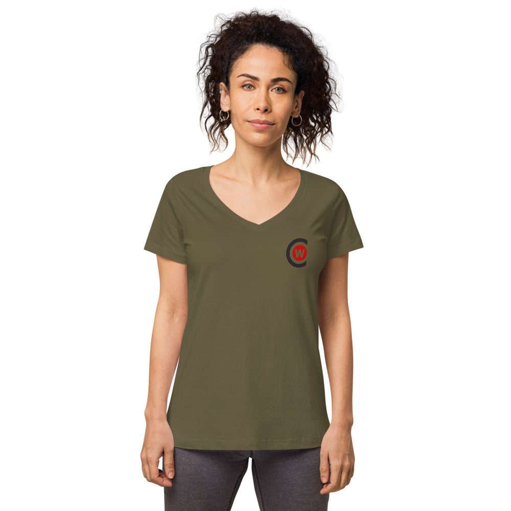 Women’s fitted organic cotton v-neck t-shirt