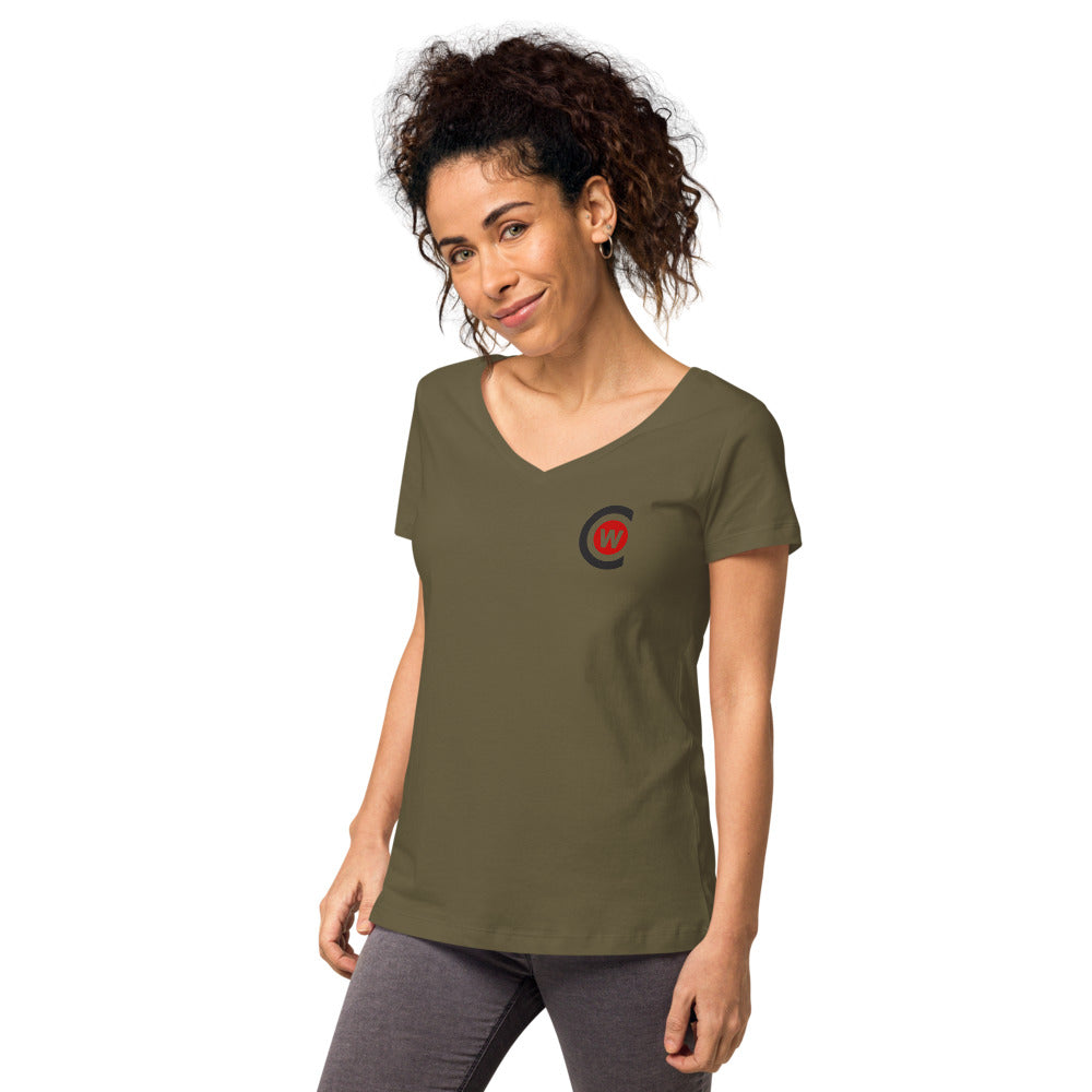 Women’s fitted organic cotton v-neck t-shirt