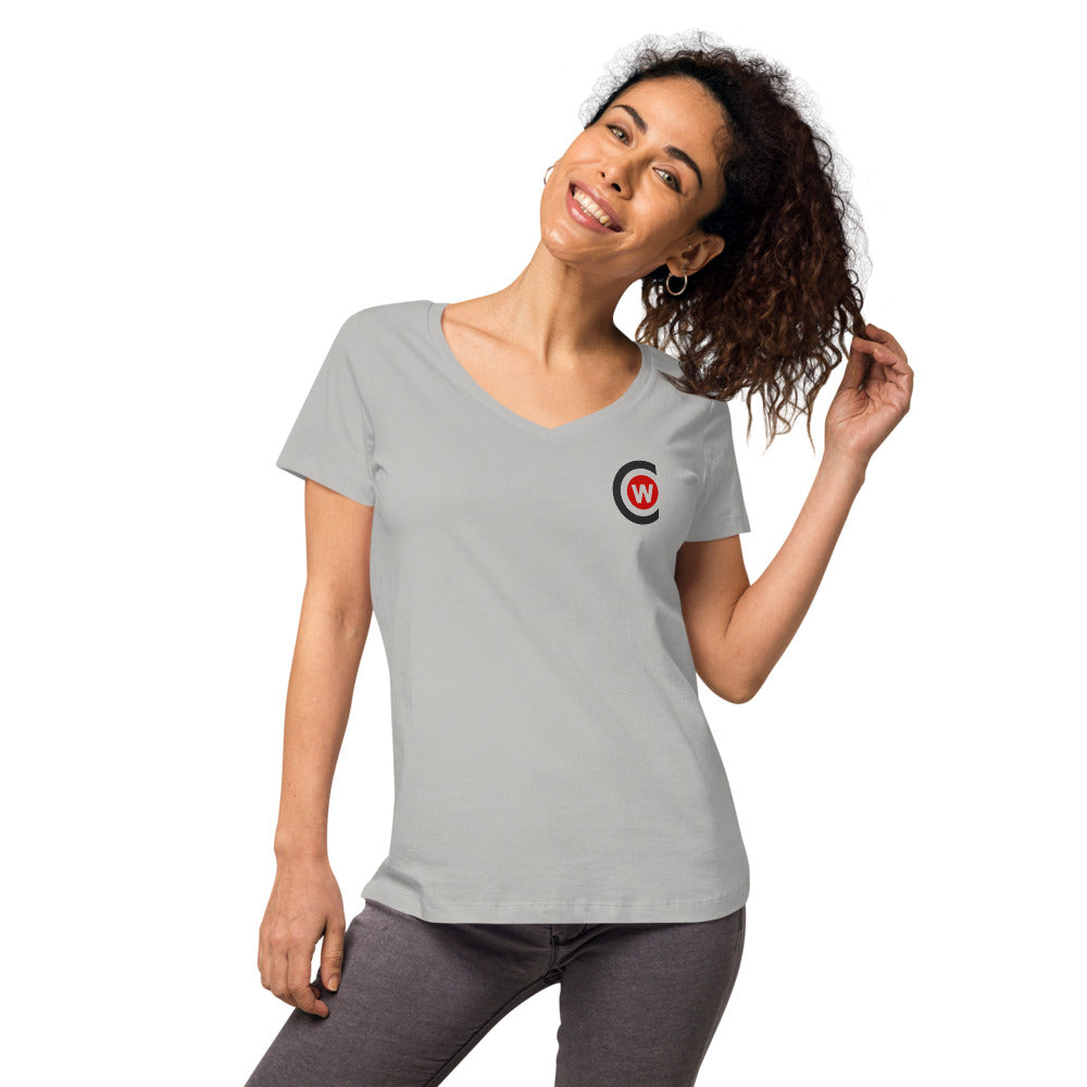 Women’s fitted organic cotton v-neck t-shirt