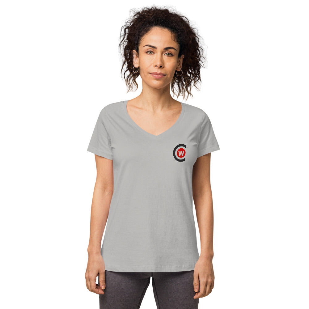 Women’s fitted organic cotton v-neck t-shirt