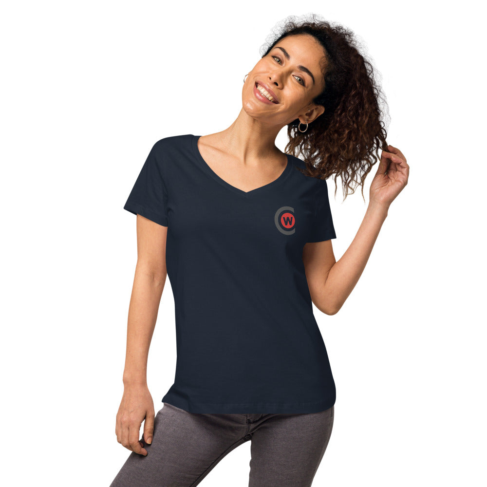 Women’s fitted organic cotton v-neck t-shirt
