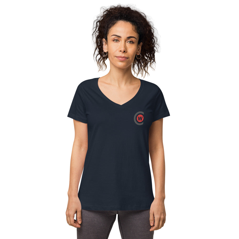 Women’s fitted organic cotton v-neck t-shirt