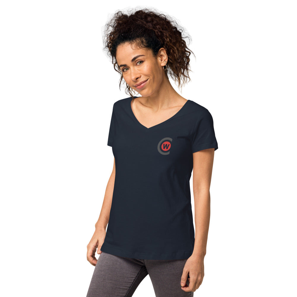 Women’s fitted organic cotton v-neck t-shirt