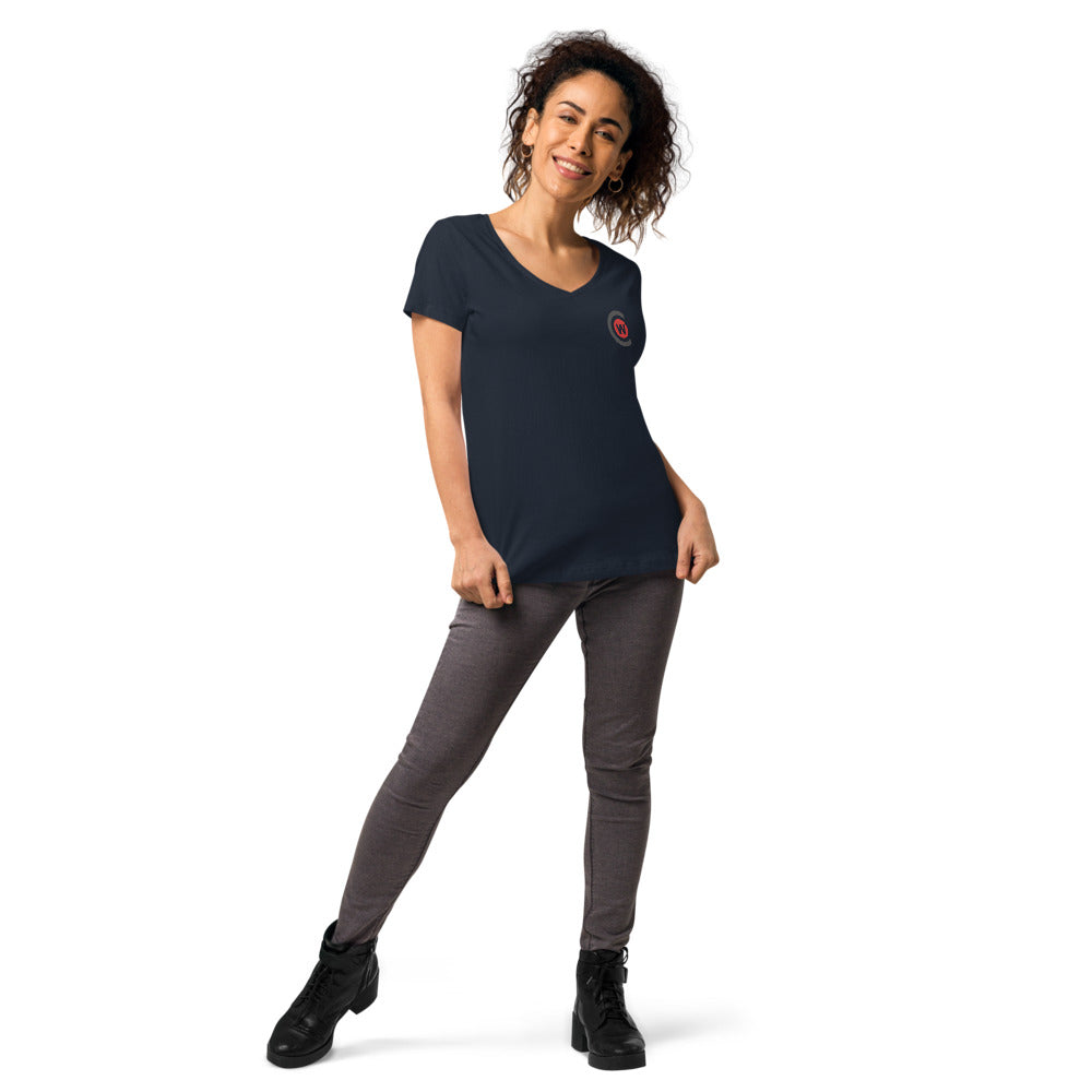 Women’s fitted organic cotton v-neck t-shirt