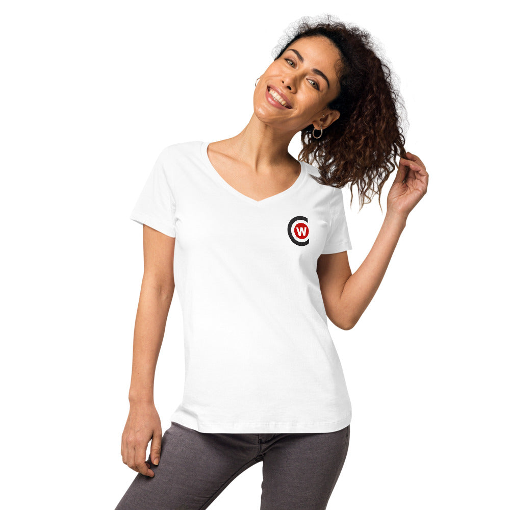Women’s fitted organic cotton v-neck t-shirt