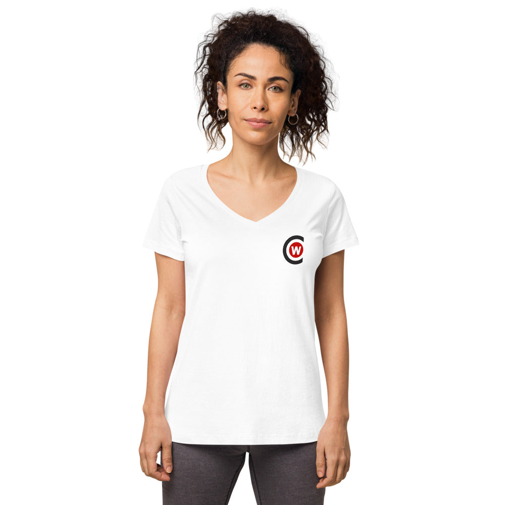 Women’s fitted organic cotton v-neck t-shirt