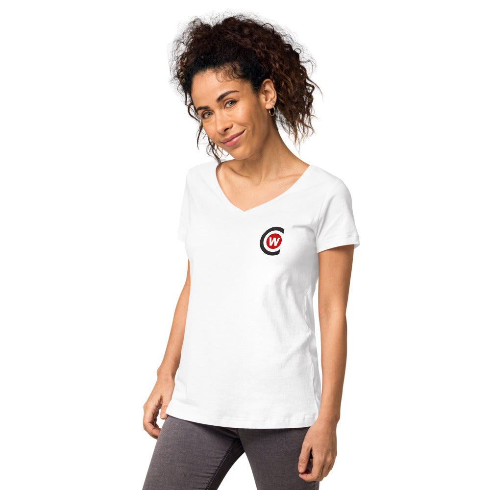 Women’s fitted organic cotton v-neck t-shirt