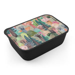 Nature Print Lunch Bento Box with Utensils — PLA Eco-Friendly Snack Container