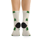 Christmas Tree Pattern Socks — Recycled Polyester Holiday Crew Socks