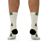 Christmas Tree Pattern Socks — Recycled Polyester Holiday Crew Socks