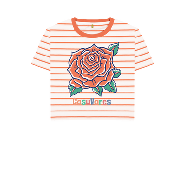 Coral Stripes Printed T-shirt