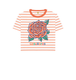 Coral Stripes Printed T-shirt