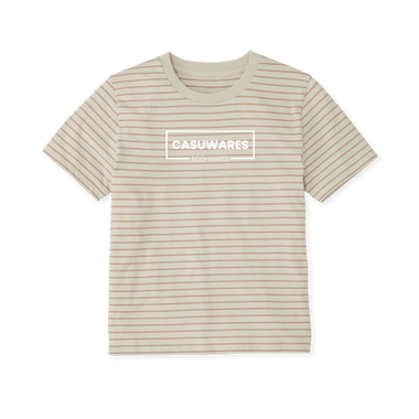 Taupe Stripes Printed T-shirt