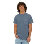 Heavyweight Organic Blue Cotton T-Shirt with Pocket