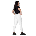 Recycled High Waisted White Leggings with pockets (UPF 50+)