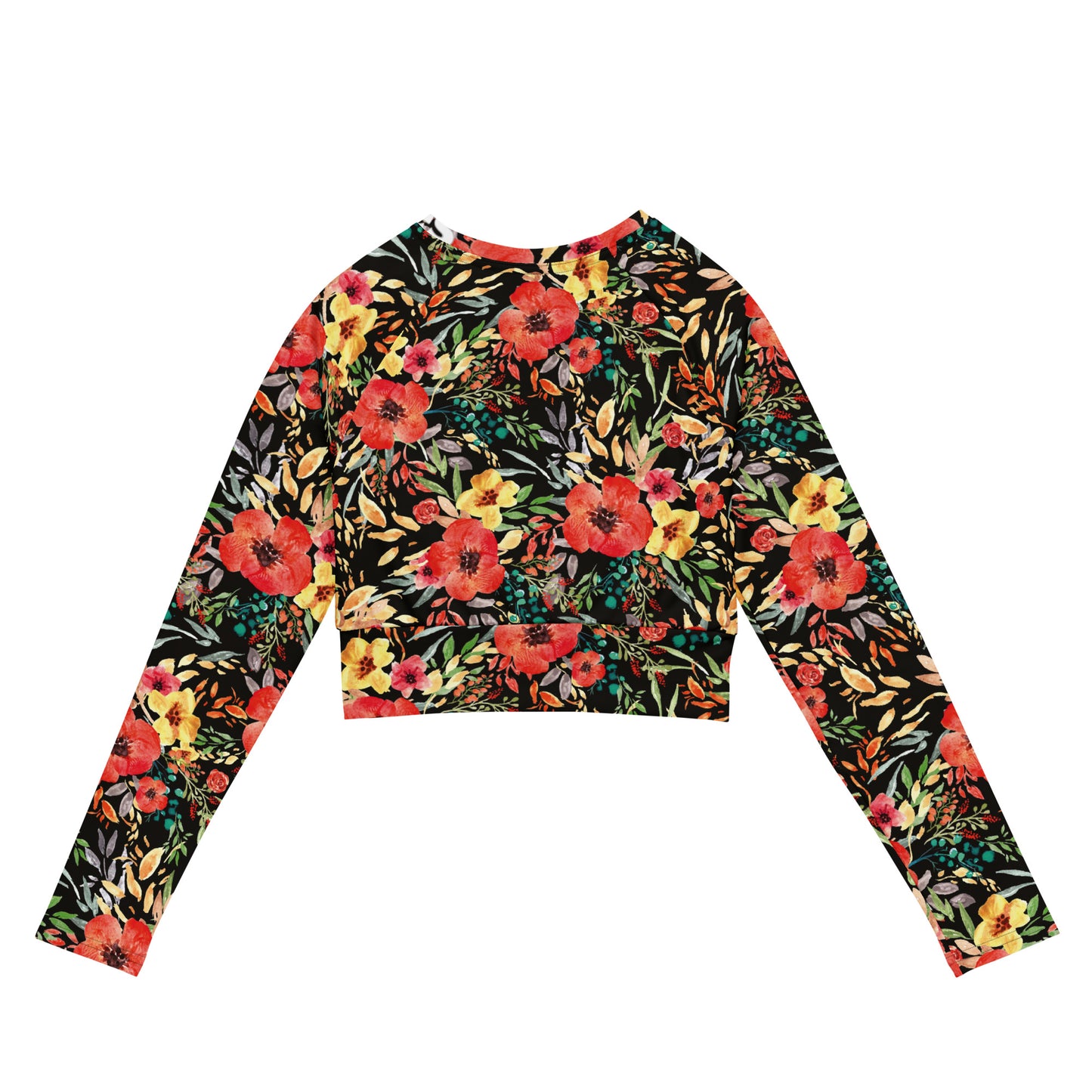 Recycled UPF 50+ long-sleeve crop top