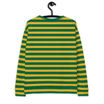Women's Striped Recycled Green and Yellow Sweatshirt