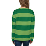 Women's Recycled Green Striped Sweatshirt