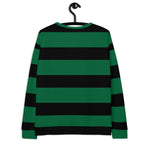 Women Recycled Striped Green and Black Sweatshirt