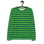 Women's Recycled Striped Green Sweatshirt